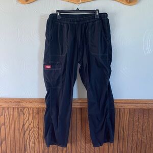 Black Cargo Scrub Pants with Grey Stitching